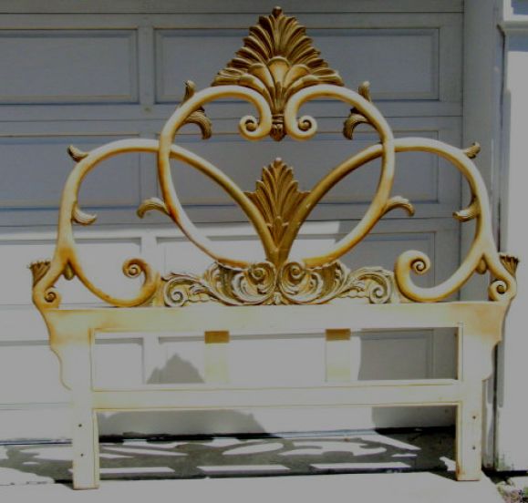 Circa 1920's Italian hand carved headboard