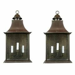 Pair Circa 1920
s  Large Brass lantern  Sconces