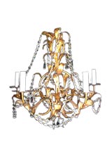 Tole and crystal chandelier