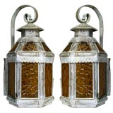Pair Large Brass Outdoor  Sconces