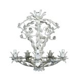Large White Tole Chandelier