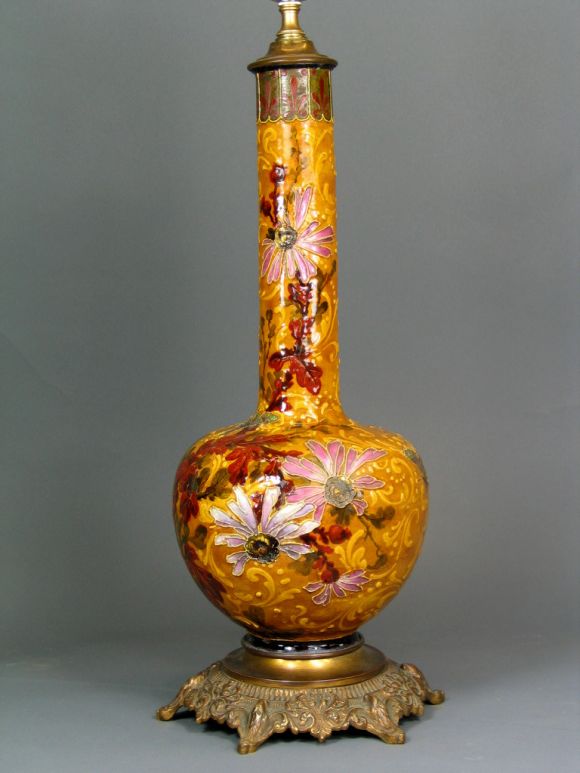 Electrified Victorian oil lamp