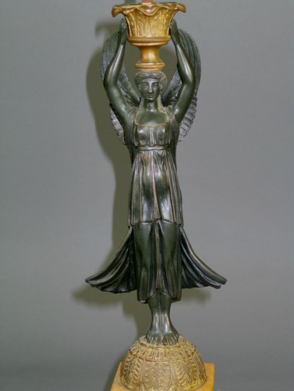 1910's Figural Bronze Single Lamp