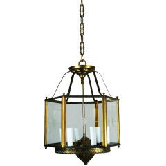 Large Hexagonal  Six Light  Etched GlassLantern