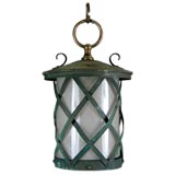 Antique Circa 1920's Small Verdigris Lantern