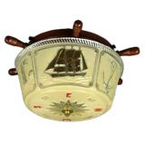 Ships wheel nautical flushmount