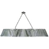 Circa 1960's Large glass and chrome chandelier