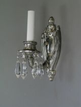 Pair silver plated sconces