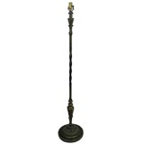 Italian carved wood and brass floor lamp