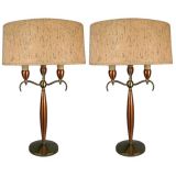 Pair of Copper Brass Lamps