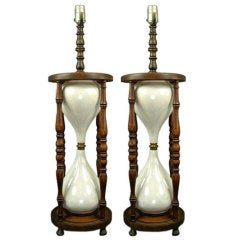 Pair Large  Hourglass Lamps