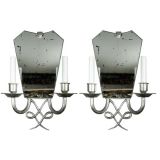 Pair  Large French Mirrored  Sconce