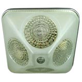 Circa 1930's Deco clear and frosted flushmount (2 available)