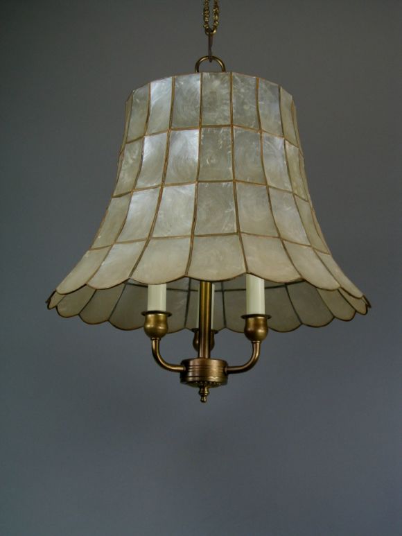 Circa 1950's Capiz Shell 3 lite fixture(2 available) 1