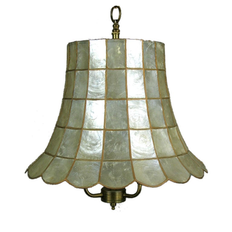 Circa 1950's Capiz Shell 3 lite fixture(2 available)