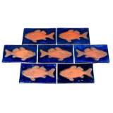 Hand decorated terracotta fish wall plaque