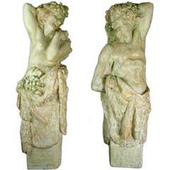  Neoclassical Plaster Wall Figures, circa 1920s
