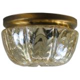 Vintage Pale amber glass flushmount