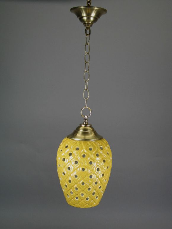 Mid Century Ceramic Pineapple Pendant 2available For At 1stdibs 1 1446ab Ceramic Pineapple Pendant Takes 75 W Edison Bulb D Individually