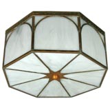 Circa 1910's Octagonal leaded glass flushmount