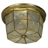 Circa 1950's Small Capiz Shell Flush Mount