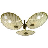 Circa 1940's Large Murano Fan Glass Cieling Fixture