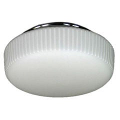 German Ribbed Glass Flush Mount, circa 1950s
