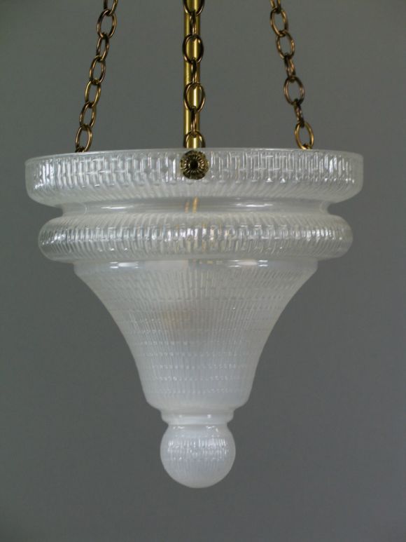 ON SALE  Circa 1930's Opaline Glass Inverted Dome(2 available) In Good Condition In Douglas Manor, NY