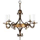 Circa 1920
s  Gilded Iron Chandelier
