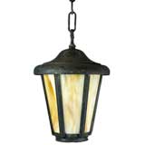 Antique Circa 1910
s Arts and Craft slag glass pendant (2 available)