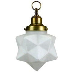 Circa 1920's Deco Frosted Glass Star(3available)