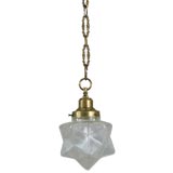 Antique Deco seeded glass  star pendant/flushmount