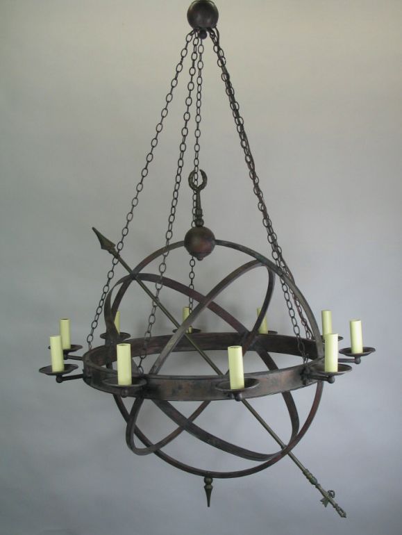 Large Armillary chandelier