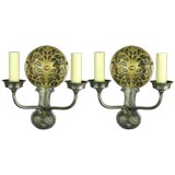 Pair Hand Forged Arts and Craft Sconces     (Two pair available)