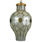 Vase shaped capiz shell pendant