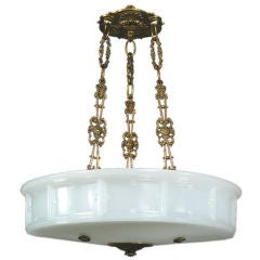 Antique 1910's Opaline Glass Inverted dome