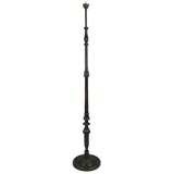 Carved wood floor lamp