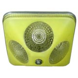 Yellow Frosted  Glass Flush Mount