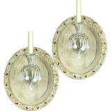 Pair Wood and Gesso  Sconces