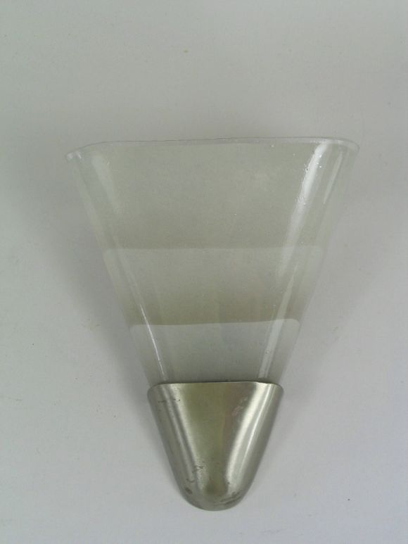 Pair Italian glass triangle sconces