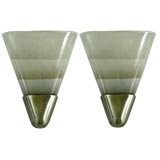 Pair Italian glass triangle sconces