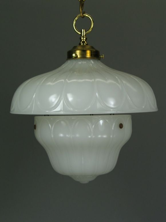 1910s Opaline Glass Inverted Dome