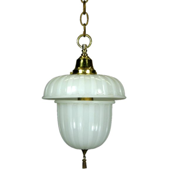 Ribbed Opaline Inverted Dome (2 available)
