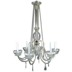 Large Clear Glass Murano Beaded Chandelier