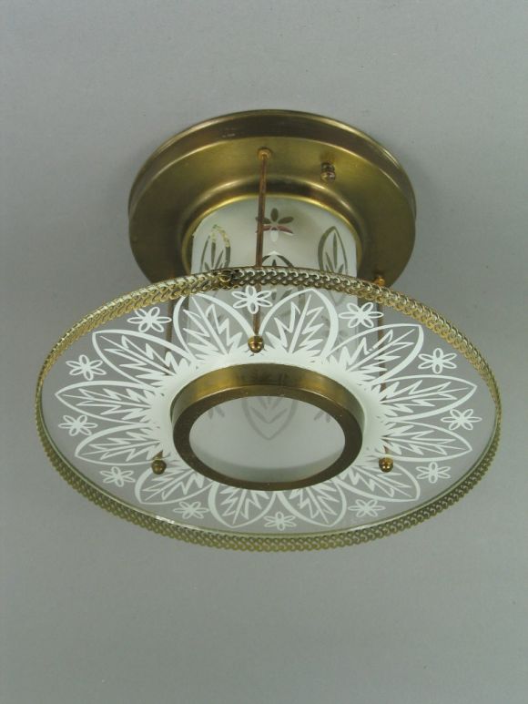 Etched Glass Flush  Mount