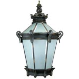 Large 12 panel frosted glass Cast Metal Lantern Large 12 panel frosted glass Cast Metal Lantern