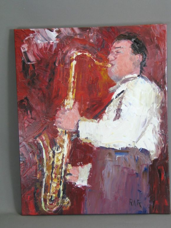Jazz  Sax Oil Painting