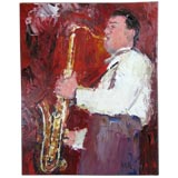 Jazz  Sax Oil Painting
