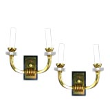 Pair Modern French Brass and Gun Metal Sconce