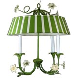 Green  Painted Tole Fixture